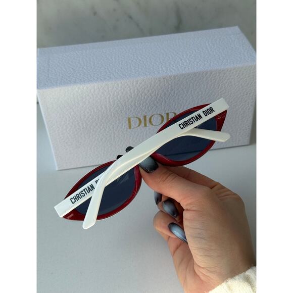 NEW Dior Pacific S1F Oval Round Sunglasses White Navy Blue main image 5